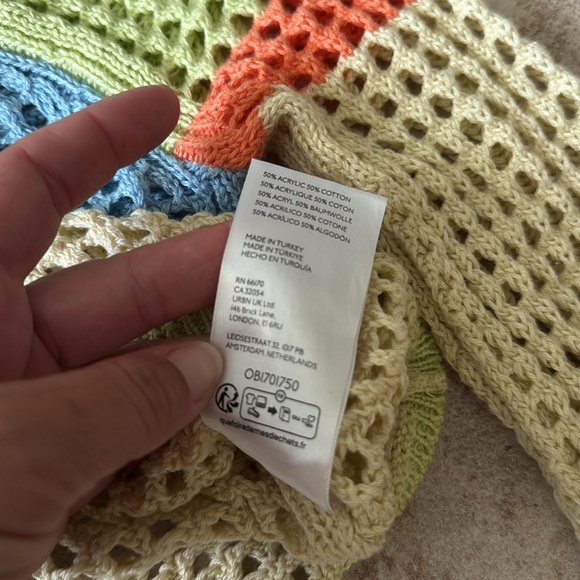 UO • Chloe Cropped Knit Sweater Colorful Festival Size XS Boho - Picture 6 of 8